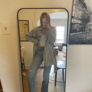 Striped shirt jacket